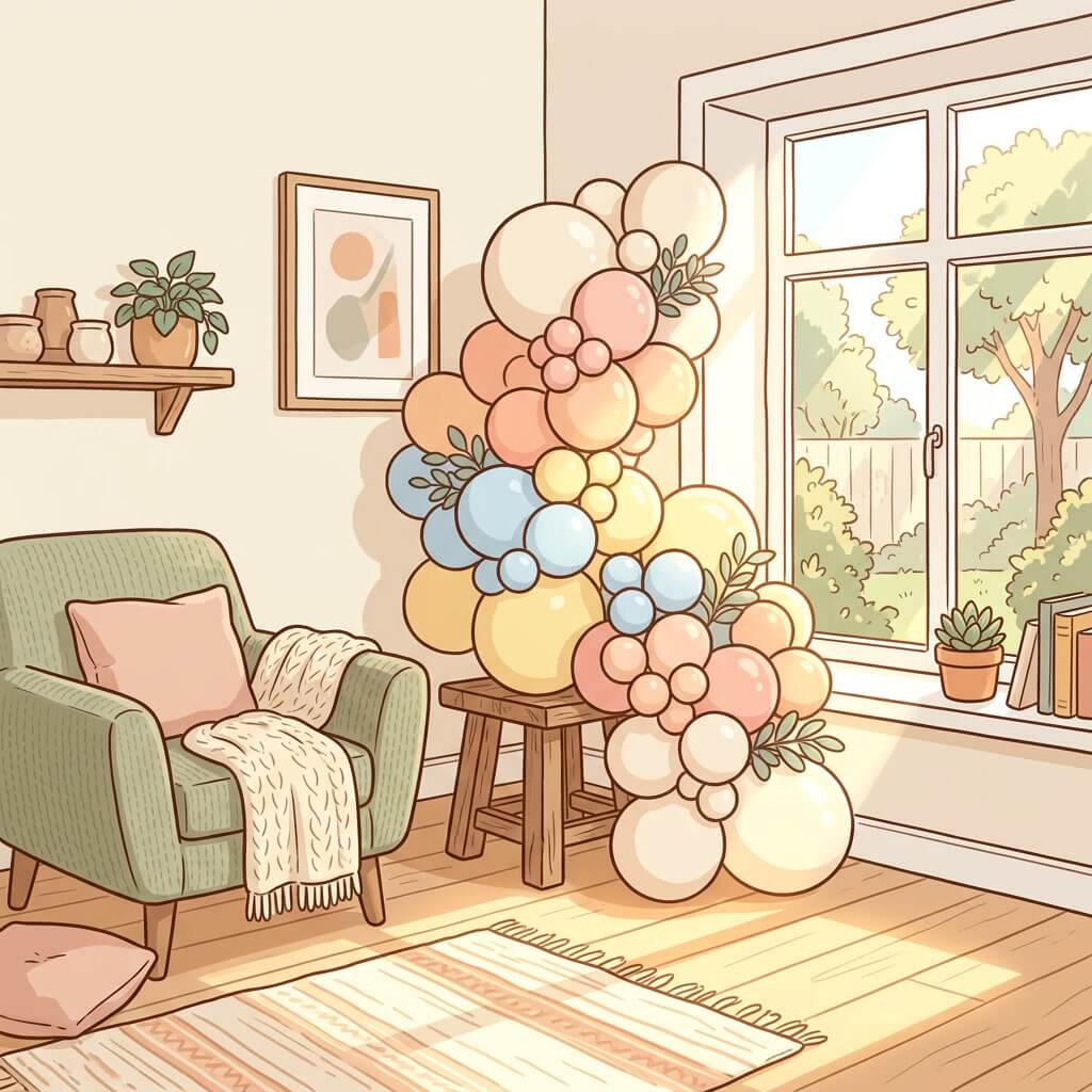 nano banana 2 a warm illustrated 1 1 editorial interior scene showing a balloon arrangement pl 0